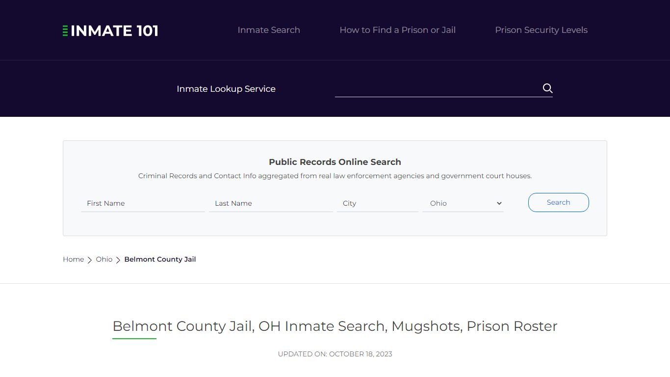 Belmont County Jail, OH Inmate Search, Mugshots, Prison Roster